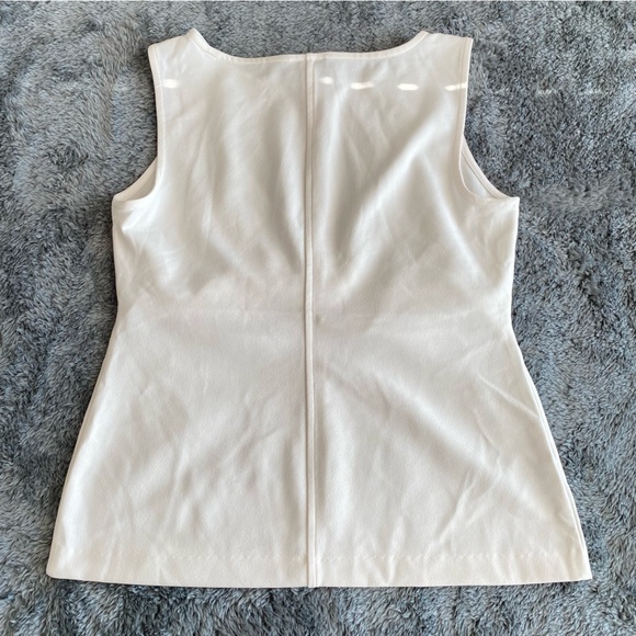 ANN TAYLOR Women's Sleeveless Tie-Front Top, White, Size SP - Picture 2 of 6